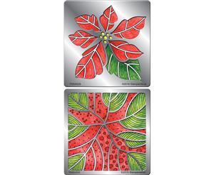 Stampendous Stencil Duo W/Pen & Cards-Poinsettia