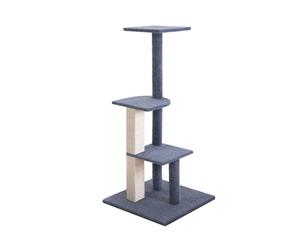 124 cm Cat Tree Scratcher Cat Scratching Post Tower Furniture- Grey