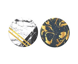 2pc PopSockets Gilded Swirl/Art Deco Marble Swappable Top for Pop Socket Base