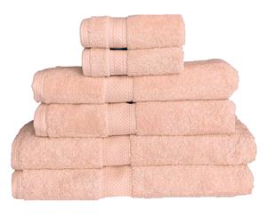 650GSM Real 100% Egyptian Cotton 7 Pieces Bath Sheet Set Peach