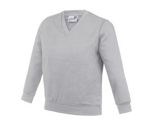 Awdis Academy Childrens/Kids Junior V Neck School Jumper/Sweatshirt (Pack Of 2) (Grey) - RW6680