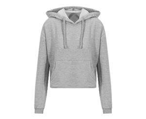 Awdis Just Hoods Womens/Ladies Girlie Cropped Hoodie (Heather Grey) - PC3447