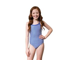 Babes in the Shade - Girl's Blue Leaf Bathers UPF 50+