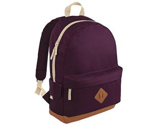 Bagbase Heritage Retro Backpack / Rucksack / Bag (18 Litres) (Burgundy) - BC2543