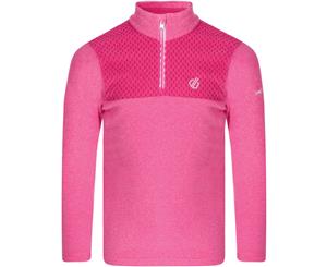 Dare 2b Girls Mountfuse Half Zip Warm Fleece Jacket Sweater - Cyber Pink