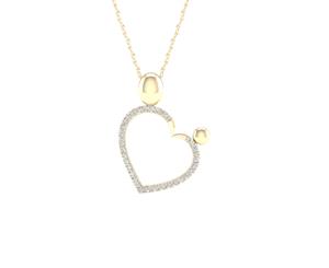 De Couer 9KT White Gold Diamond Mother and Child Necklace (1/10CT TDW H-I Color I2 Clarity)