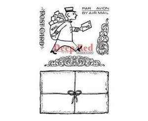 Deep Red Cling Stamp Set - Mailman Postcard