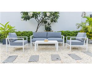 Delta 3+1+1 Aluminium Lounge Setting With Coffee Table - Outdoor Aluminium Lounges