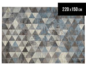 Emerald City 220x150cm Dj Blue Digital Print Soft Acrylic Rug - Blue