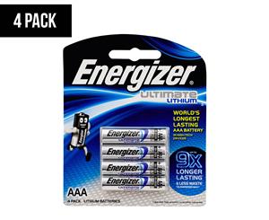 Energizer Ultimate Lithium AAA Batteries 4-Pack