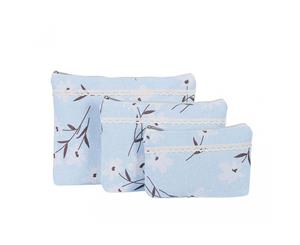 Fable Womens/Ladies Floral Print Makeup Bags (Set Of 3) (Blue) - JW550