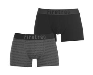 Firetrap Men 2 Pack Trunks - Black/Stripe