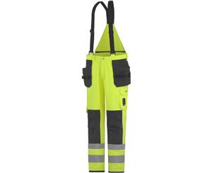 Helly Hansen Mens Aberdeen Insulated Hi Vis Work Trousers Dungarees - Yellow