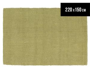 Maple & Elm 220x150cm Natural Fibre Chunky Knit Jute Rug - Green