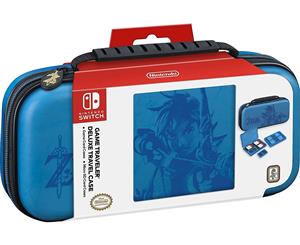 Nintendo Switch Officially Licensed Zelda Breath of the Wild Link Blue Deluxe Travel Case