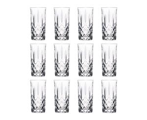 RCR Crystal Orchestra Cut Glass Highball Cocktail Glasses Tumblers Set - 396ml - Pack of 12