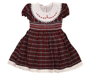 Sanvo Fashion - Beautiful Maroon and White Smock Dress