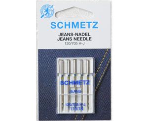 Schmetz Sewing Machine Needle JEANS Size 110 / 18 Pack of 5 Needles 130/705H-J System