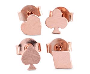 Short Story Suit Of Cards Quad Earrings - Rose Gold