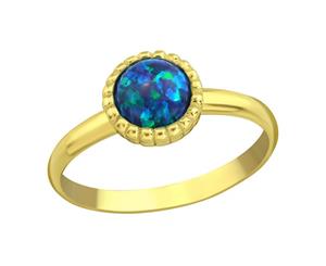 Sterling Silver Round Opal Midi Ring