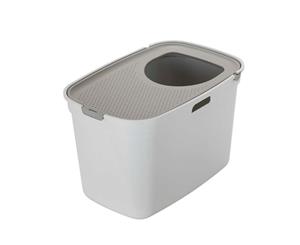 Top Entry Litter Box Moderna Top Cat - White/ Warm Grey