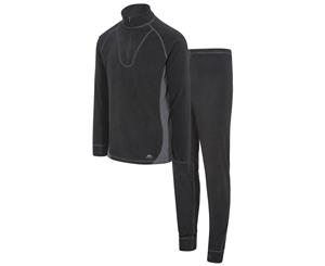 Trespass Unisex Thriller Thermal Top And Bottom Set (Black) - TP4555