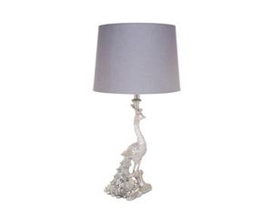 URBAN ECLECTICA Peacock Table Lamp - Silver