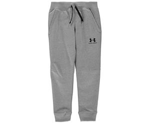 Under Armour Boys Logo Fleece Jogging Pants Trousers Bottoms Junior - Grey