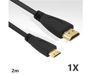 1M~5M Mini HDMI to HDMI Cable V1.4 3D with Ethernet HD 1080p Tablet Smart Phone - 2m