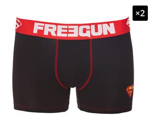 2 x Freegun Justice League Cotton Boxer - Black