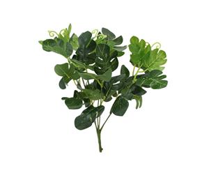 Artificial Fake Leaves Greenery Foliage Branch Leaf Bush Grass Bunch Decor [Design Leaf Bush-SplitLeaf Philo 29cm]