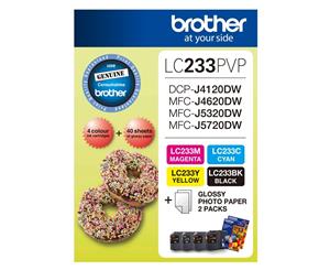 Brother LC-233 Photo Value PK 4 Colour 40 Sheet Photo Paper