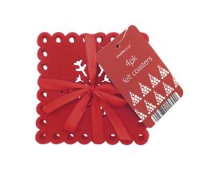 Country Club Snowflake Felt Coasters Set of 4