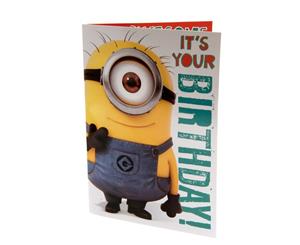 Despicable Me Minion Musical Birthday Card (Yellow/Blue/White) - TA2532