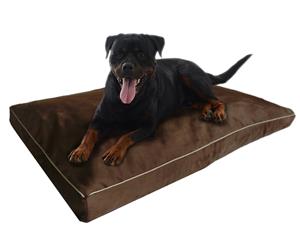 Extra Large Orthopedic Shredded Memory Foam Dog Bed - Chocolate Colour - Water Resistant Inner Liner