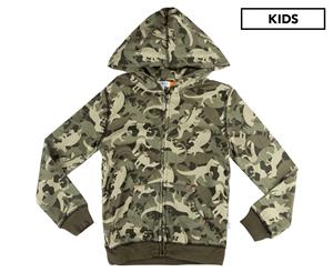 Flapdoodles Kids' Dino Camo Hoodie Jacket - Olive