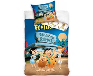 Flintstones Bedrock Bowl Single Duvet Cover 100% Cotton (FLIN18_5001)
