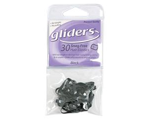 Gliders Snag Free Hair Elastic 4mm Black - 30pc