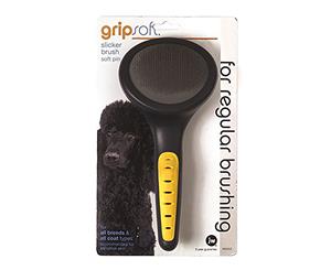 Gripsoft Soft Pin Slicker Regular Brushing Non Slip Handle For Dogs (G1511)