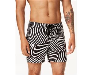 INC Mens Black White US Size 40 Trunks Zebra Print Drawstring Swimwear