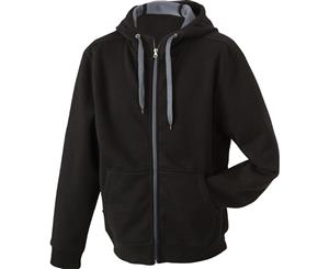 James And Nicholson Womens/Ladies Doubleface Jacket (Black/Carbon Grey) - FU209