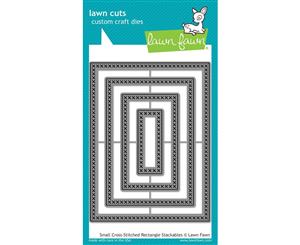 Lawn Fawn Cuts Small Cross Stitched Rectangle Stackables Dies LF1179