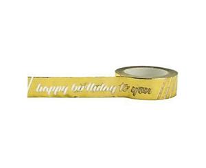 Little B Foil Tape 15Mmx10m Happy Birthday