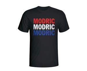 Luka Modric Croatia Player Flag T-shirt (black)