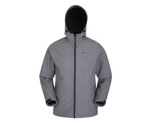 Mountain Warehouse Exodus Mens Softshell Jacket Windproof w/ Adjustable Hem Hood - Grey