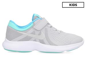 Nike Pre-School Girls' Revolution 4 Running Sports Shoes - Pure Platinum/Metallic Grey