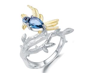 Olivia Yip - Noble Magpie With Blue Gems Women's Ring