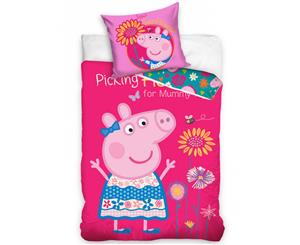 Peppa Pig Flowers Single Duvet Cover