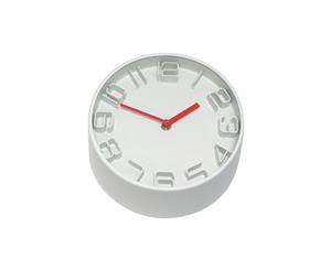 Premium 22cm Clock Thin Raise Numbers White Dial & Case