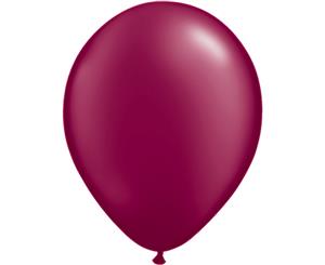 Qualatex 11 Inch Round Plain Latex Balloons (100 Pack) (Pearl Burgundy) - SG4586